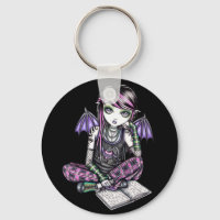 "Ally" Emo School Girl Fairy Art Chaveiro