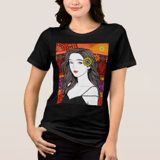 Alma de Girassol – Ilustração de Retrato de Arte F