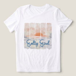 Alma Salgada Retro Aquarela Oceano Pôr do Sol Prai