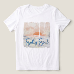 Alma Salgada Retro Aquarela Oceano Pôr do Sol Prai