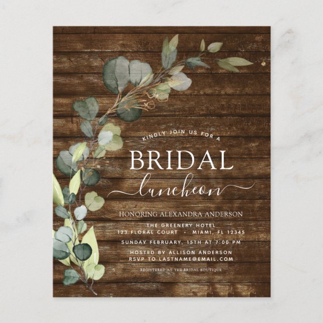 Almoço Chá de Noiva Economia Greenery Eucalipto (Frente)