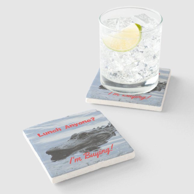 Almoço com Porta copos de Pedra do Alligador (Lateral)