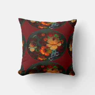 Almofada "Р у с к и Ц в е Travesseiro decorativo das Flores