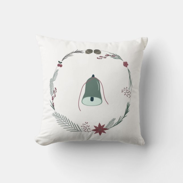 Almofada сhristmas wreath with a bell (Frente)