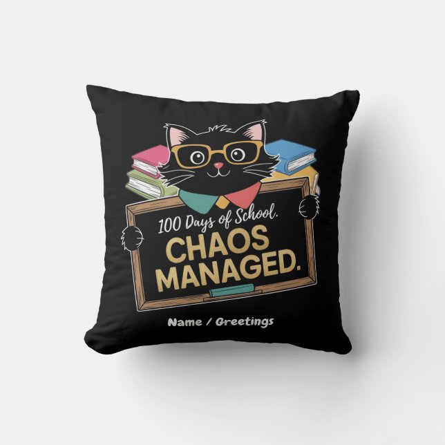 Almofada 100 dias de escola como sobreviveu esse professor  (Frente)