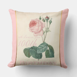 Almofada 100th Travesseiro do rosa do vintage da celebração