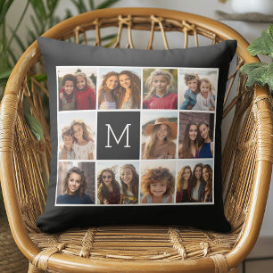 Almofada 11 Monograma Personalizado de Colagem de Instagram