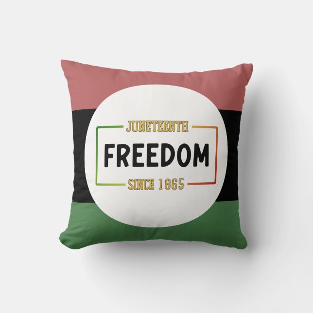 Almofada 18 de junho de 1865 Celebrando a Liberdade Negra (Frente)