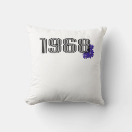 Almofada 1968 Hippie Peace Sign Flower Power Purple