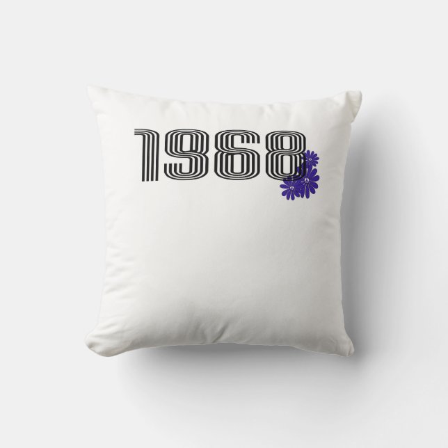 Almofada 1968 Hippie Peace Sign Flower Power Purple (Frente)