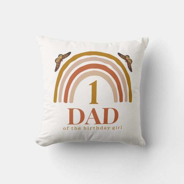 Almofada 1st birthday of girl customized dad (Frente)