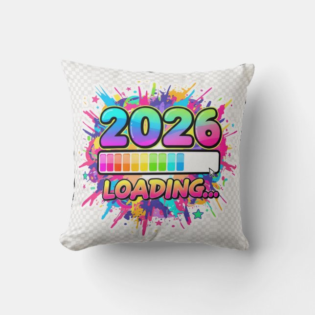 Almofada 2026 Loading... Progress Bar Sticker (Frente)