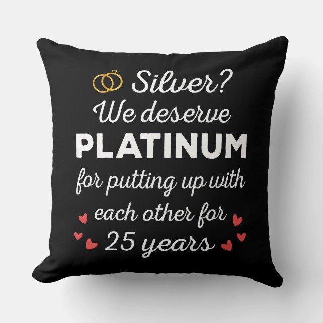 Almofada 25 Casamento I - Casal Engraçado Silver (Frente)