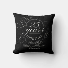 Almofada 25 Years Together Silver Wedding Anniversary Gift