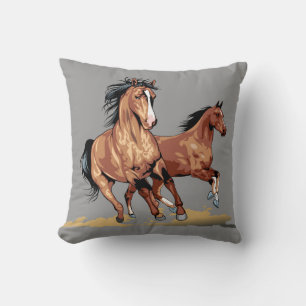 Almofada 2 Belo Travesseiro decorativo de desenho de cavalo