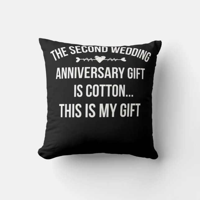 Almofada 2nd Wedding Anniversary Is Cotton This Is My Gift (Frente)