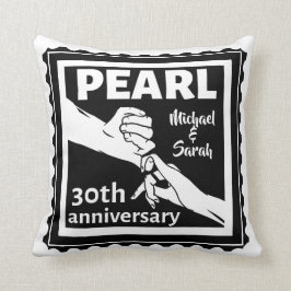Almofada 30 de aniversário de casamento romântico branco e 