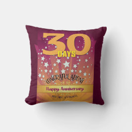 Almofada 30 Dias NOME PERSONALIZADO 12º Aniversário Número
