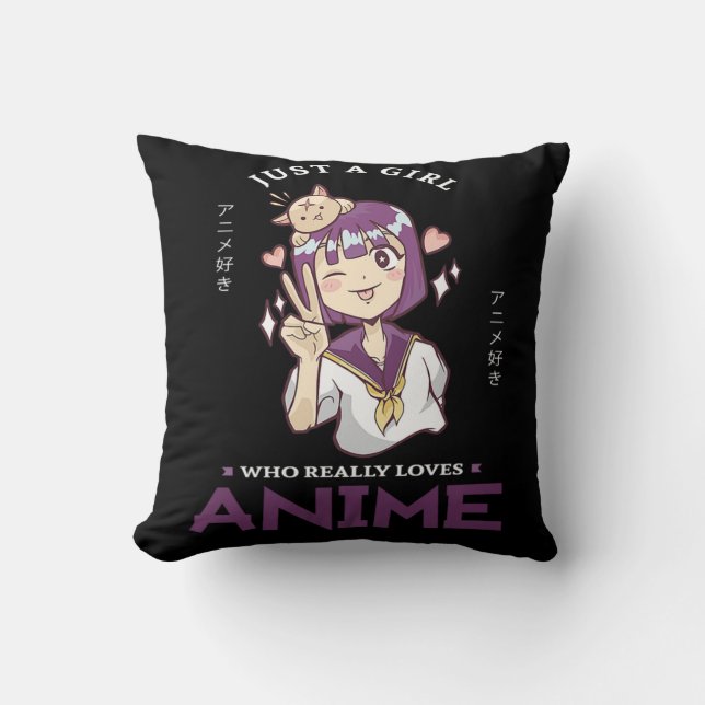 Almofada 31.Apenas Uma Menina Que Ama Mesmo Anime (Frente)