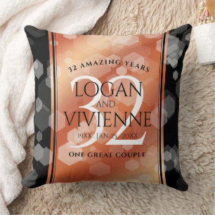 Almofada 32º aniversário de casamento em Bronze