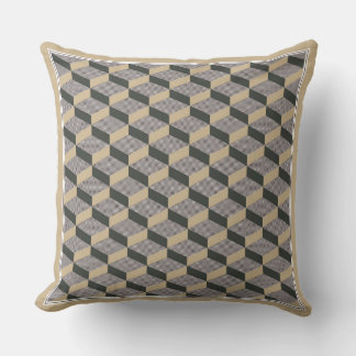 Almofada 3D tiles beige design Throw Pillow