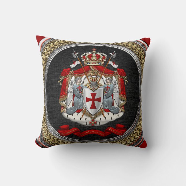 Almofada [400] Cavaleiros Templários Casaco de Armas (Frente)
