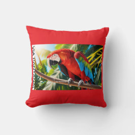 Almofada 40,6 cm x 40,6 cm Arara Vermelha