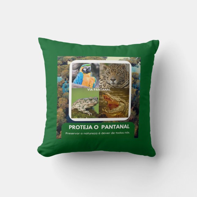 Almofada 40,6 cm x 40,6 cm Decore - Pantanal (Frente)