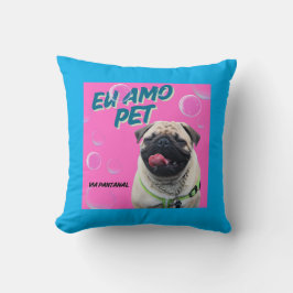 Almofada 40,6 cm x 40,6 cm Pet Azul