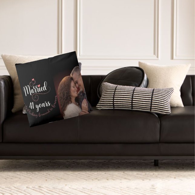 Almofada 41 Years Married Anniversary  RomanticCouple Gift  (Criador carregado)