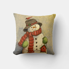 Almofada 4905 Snowman e Birdhouse Natal