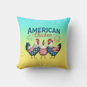 Almofada 4 de julho Galinha Americana Patriótica-62987