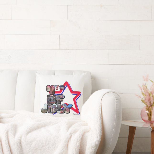 Almofada 4 de julho - Letra Grande Estrela (Sofá)