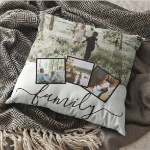Almofada 4 Família de Colagem de Fotografias Personalizada