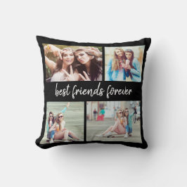 Almofada 4 Fotos dos melhores amigos para sempre preto