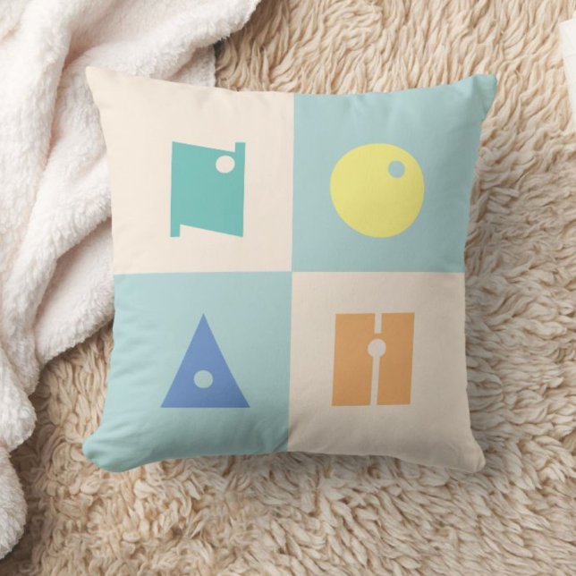 Almofada 4 letras, nome do bebê, creche colorido (Criador carregado)