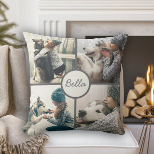 Almofada 4 Photo Pet Dog Personalizado com Nome
