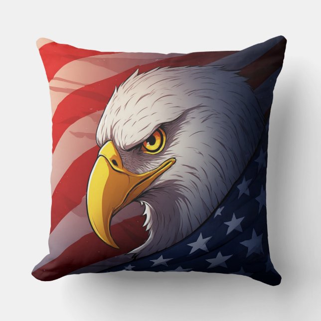 Almofada 4th of July Eagle – Patriotic USA Design (Frente)