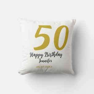 Almofada 50º aniversário adicionar nome data ano modelo neg