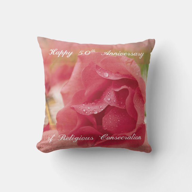 Almofada 50.º Aniversário da Rosa de Conseção Religiosa (Frente)