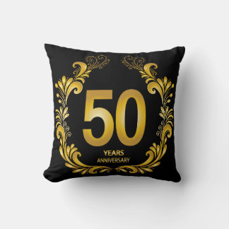 Almofada 50 Anos Aniversário Brilho Dourado