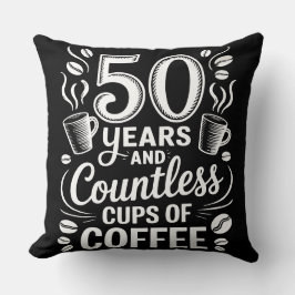 Almofada 50 Anos e Incontáveis Xícaras de Café