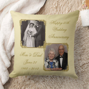 Almofada 50th Travesseiro decorativo da foto do aniversári