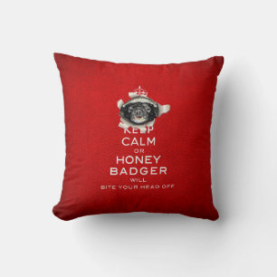 Almofada [59] Manter Calma ou Mel Badger..
