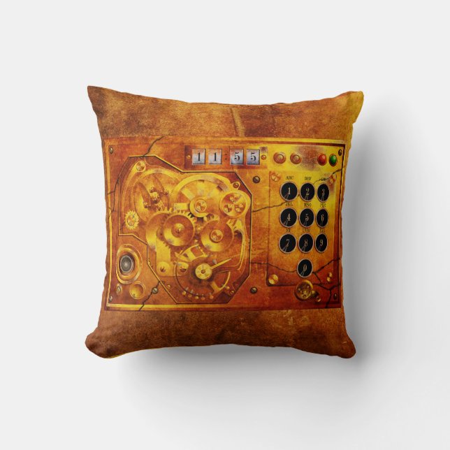 Almofada 5 a 12 relógio Steampunk Grunge (Frente)