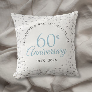 Almofada 60º Aniversário de Casamento Diamante Corações Con