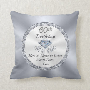 Almofada 60.º Aniversário Personalizado Presente para a M