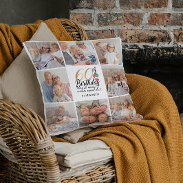 Almofada 60th Birthday Photo Collage Grandma Mother Picture