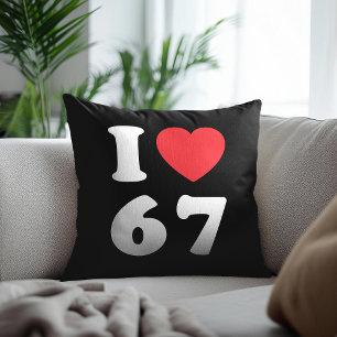 Almofada 67 Meme Engraçado Eu Amo Seis Sete 67º aniversário