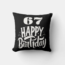 Almofada 67 th birthday chic black white